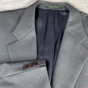 Chaps‎ Ralph Lauren Blazer Mens 46R Grey Blue Wool Houndstooth Sport Coat Canada